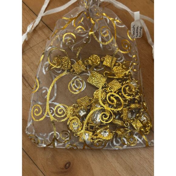 Mystery Jewelry Bag - Prom Formal Fancy Regency Gold Rhinestones - Picture 4 of 6